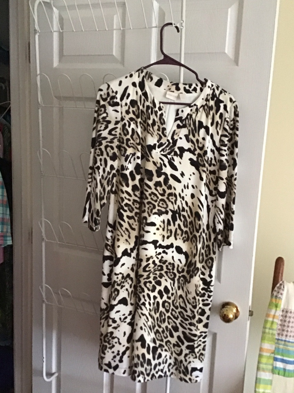 Chico's Black and White Leopard Midi Dress